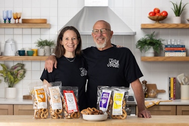 Image of Co-Owner Misty Skolnick and her father, Jerry Skolnick, Founder of Uncle Jerry's Pretzels.
